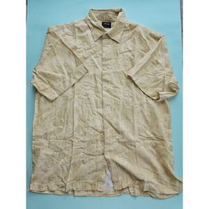 Izod Silk Cotton Aloha Button Shirt With Faint Design. Size L